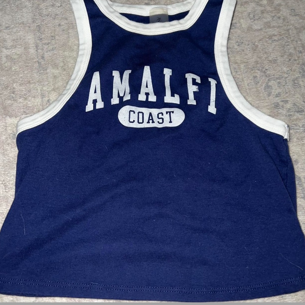Altar'd State Blue and White Coast Crop Top